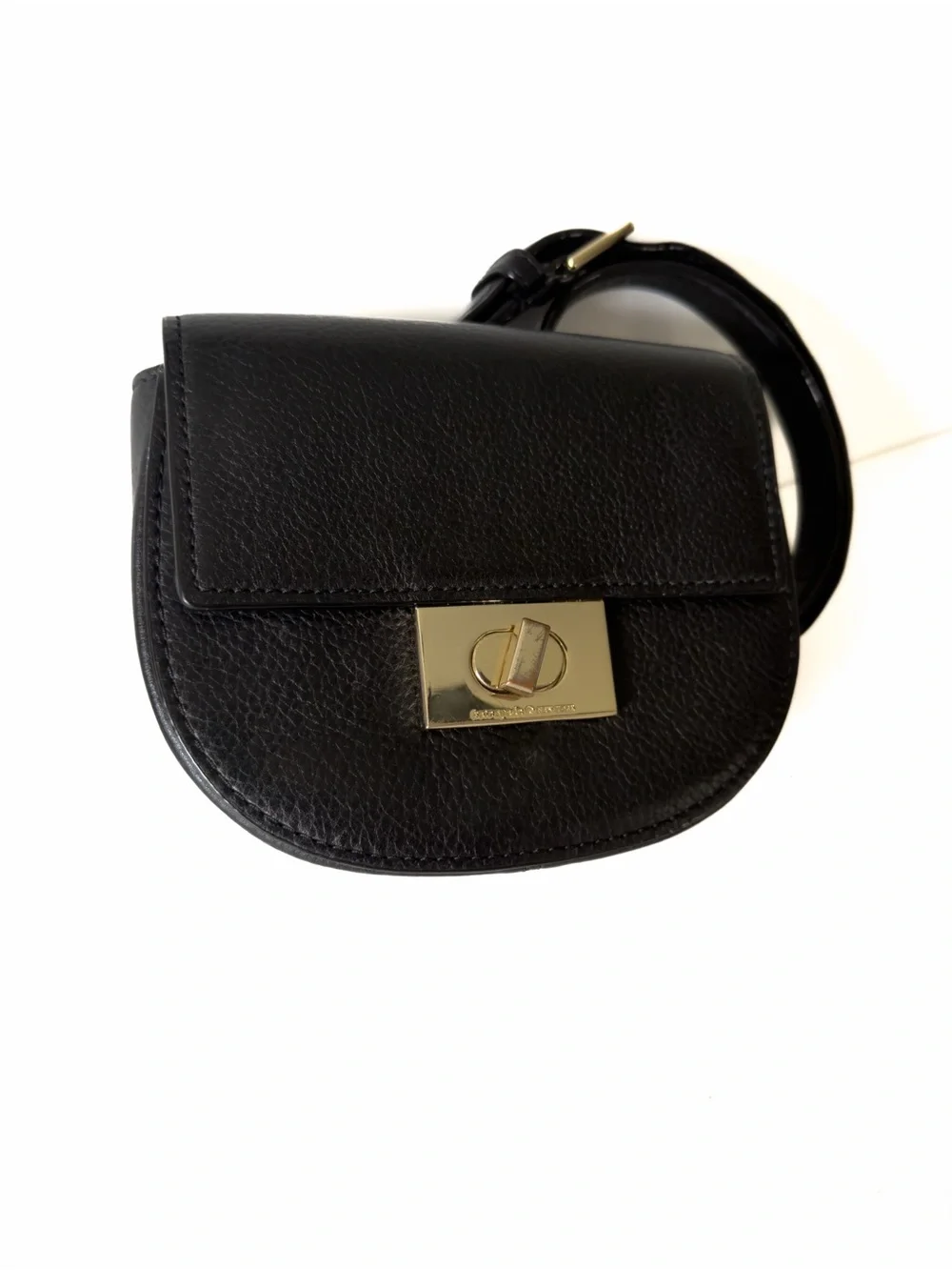 kate spade Black Leather Crossbody Belt Bag with Gold Hardware